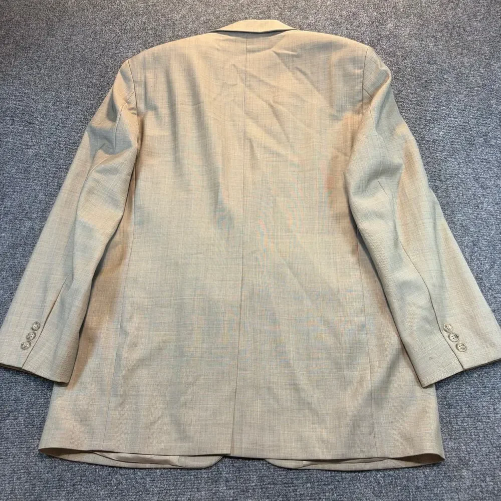 Vintage Brooks Brothers Tan Plaid Wool Suit Mens 42R 2 Piece Set Blazer Pants